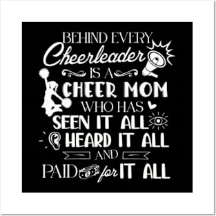 Proud Cheer Cheerleader Mom Parent Saying Seen Heard Paid Posters and Art